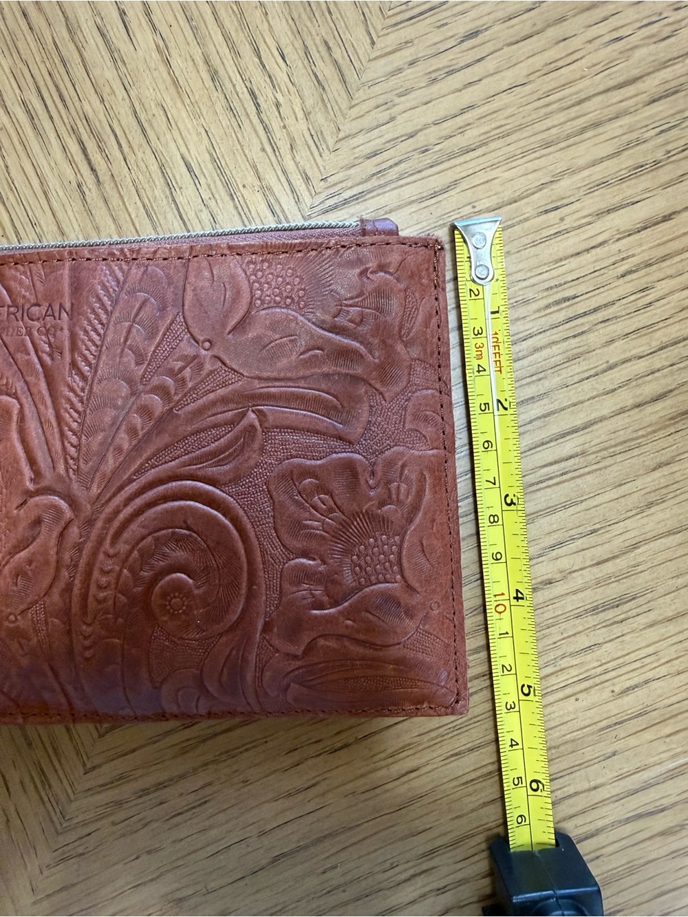 American Leather Co Nashville Charger Wristlet Brandy Tooled Leather ALC2043 - Picture 15 of 15